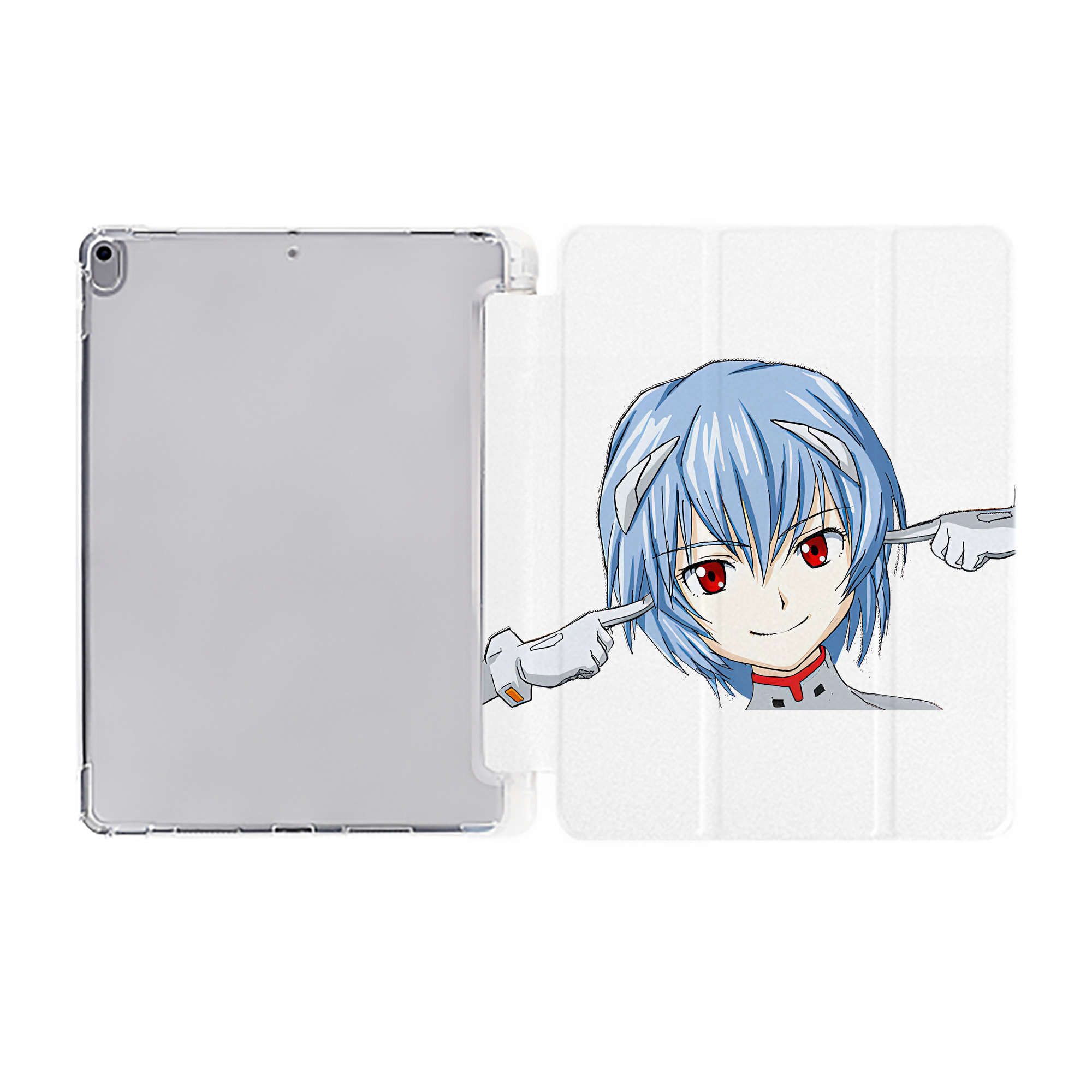 （画像用） EVA 新世紀エヴァンゲリオン IPad ケース ペン収納付き 三つ折りスタンド PUレザー×シリコン 対応機種9.5/10.5/10.9インチ